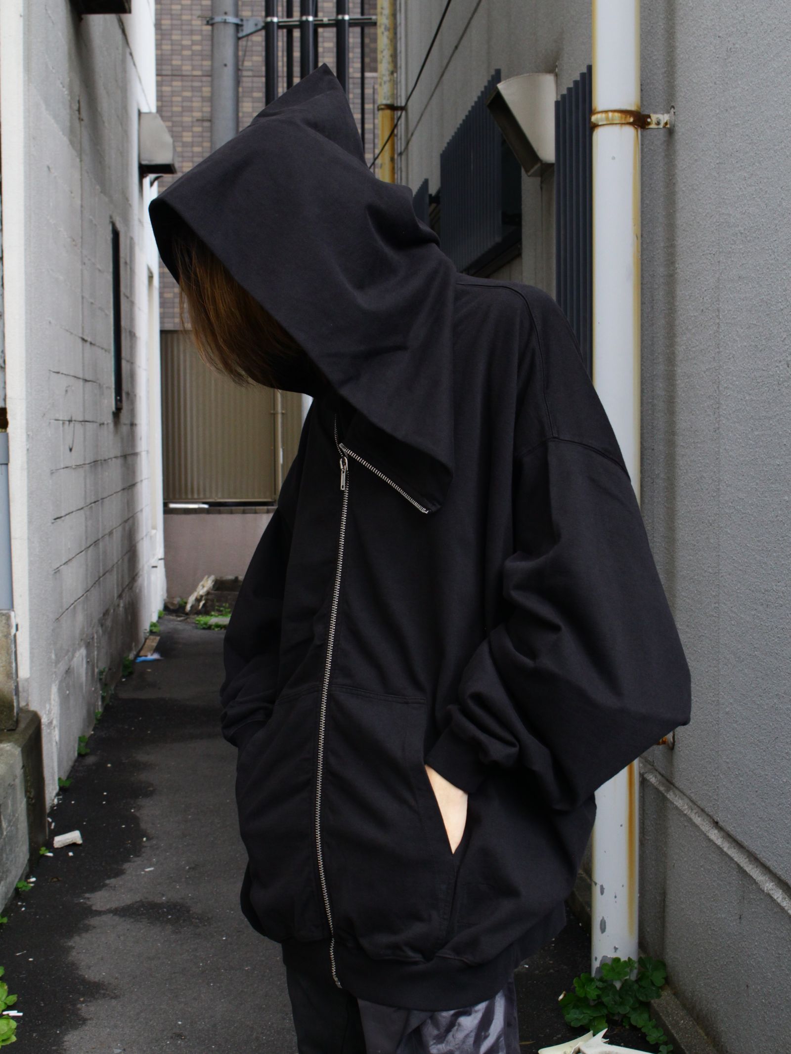【26SS】マウンテン ハン ジップ フーディー パーカー / MOUNTAIN HUN HOODIE / ブラック