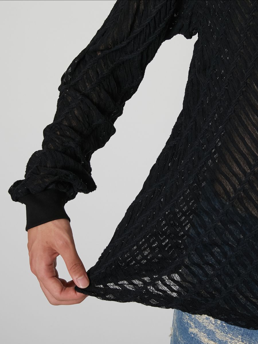 【27SS】ロングスリーブ Tシャツ ジャージトップ シャツ / LONG SLEEVE T-SHIRT / ブラック