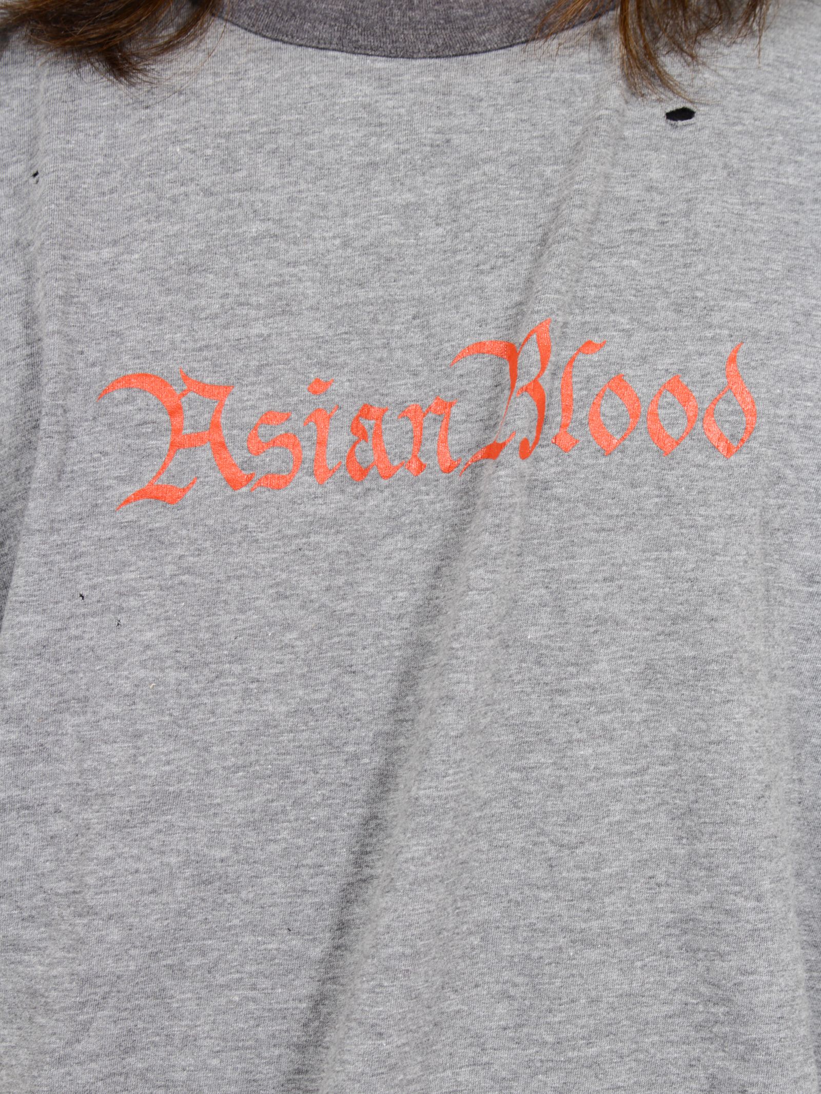 【26SS】ディストレスド トリム Tシャツ 'ASIANBLOOD / DISTRESSED TRIM T SHIRT 'ASIANBLOOD / ブラック
