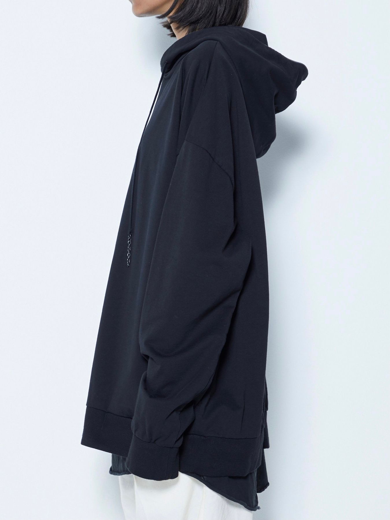 チェーンドローコード スウェット パーカー / SWT HOODIE / ブラック