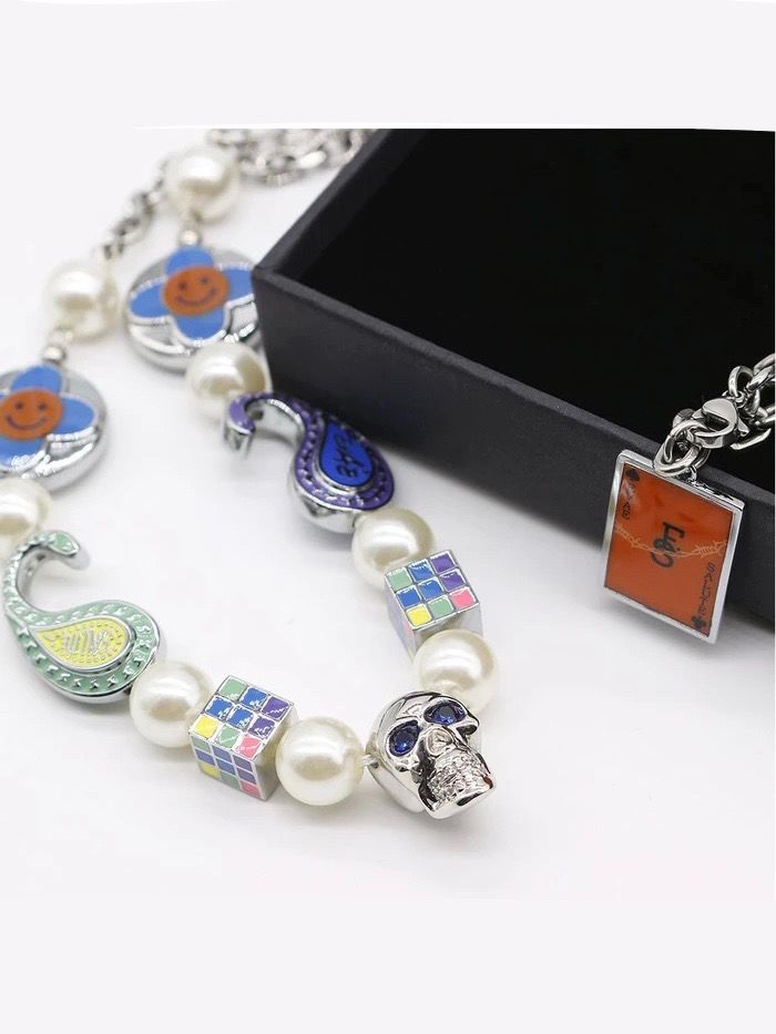 クロス フラワー スマイリーネックレス / CROSS FLOWER SMILEY NECKLACE / マルチ