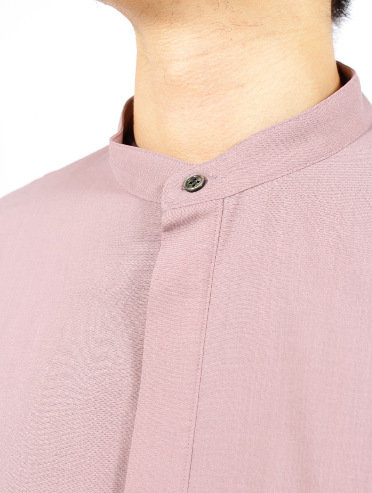 【24AW】スリット バンド カラー シャツ / SLIT BAND COLLAR SHIRT / アズキ