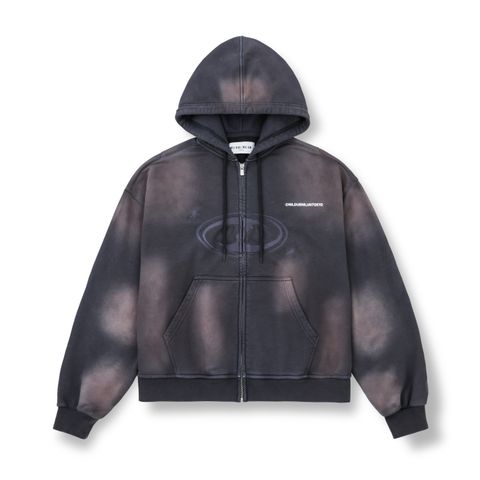【26AW】フェード  ウォッシュ ジップ アップ フーディー / FADE WASH ZIP HOODIE / FADED ASH(ブラック)