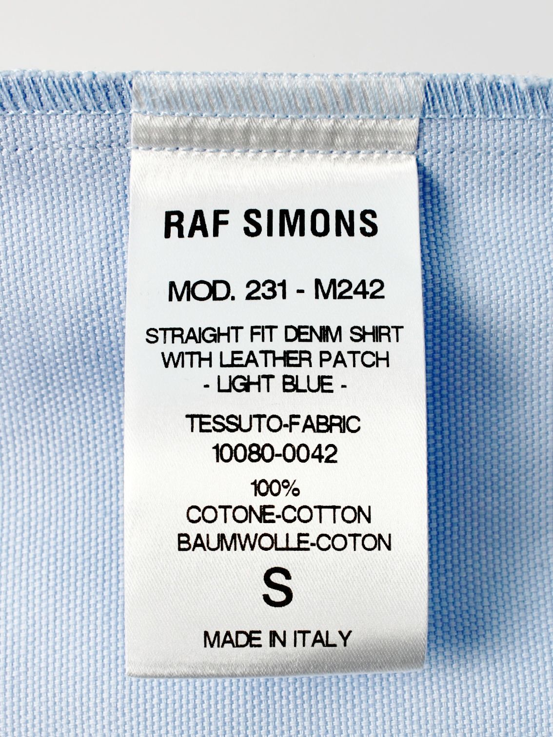 RAF SIMONS - 【23SS】ストレートフィット レザーパッチ デニムシャツ