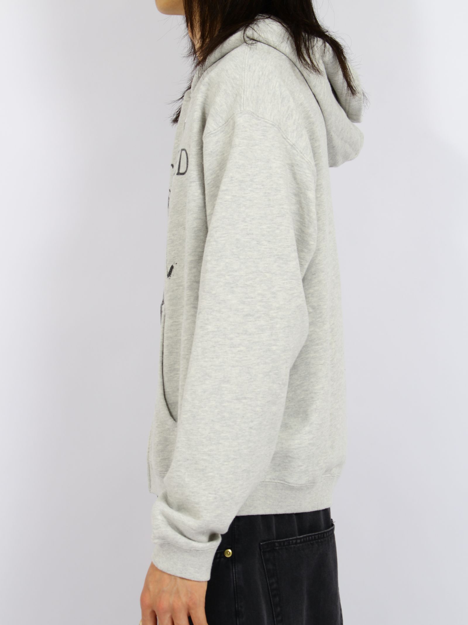 【26AW】ディストーテッド・ガール・ジップアップ・フーディ / "DISTORTED Girl" Zip-up Hoodie / グレー