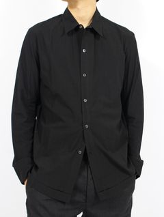 【25SS】ハンドステッチ ヘム ボンバー リラックス フィット シャツ / HAND-STITCHED HEM BORDER  RELAXED FIT SHIRT / ブラック