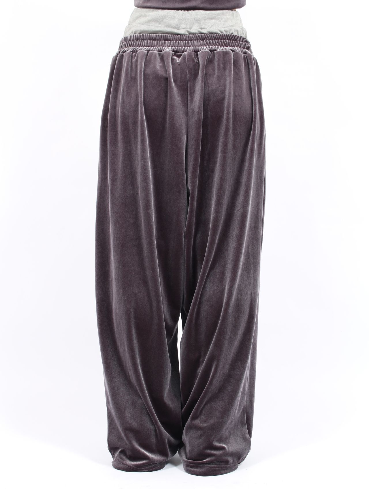 【25AW】レイヤード ベルベット トラウザーズ / LAYERED VELVET TROUSER / グレー