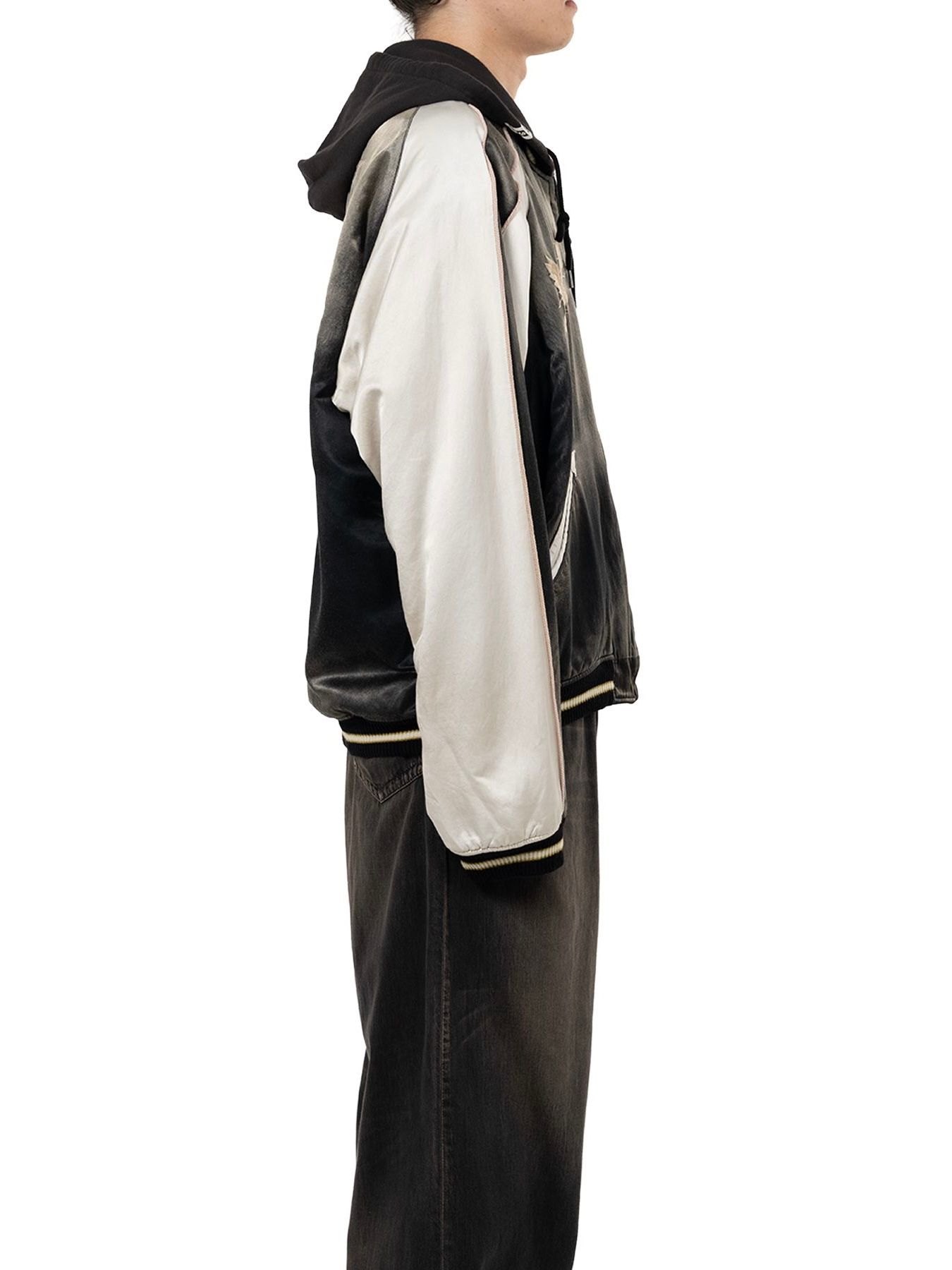 【25AW】リバーシブル フーディー レイヤード スーベニア ジャケット / SOUVENIR JACKET / ブラック