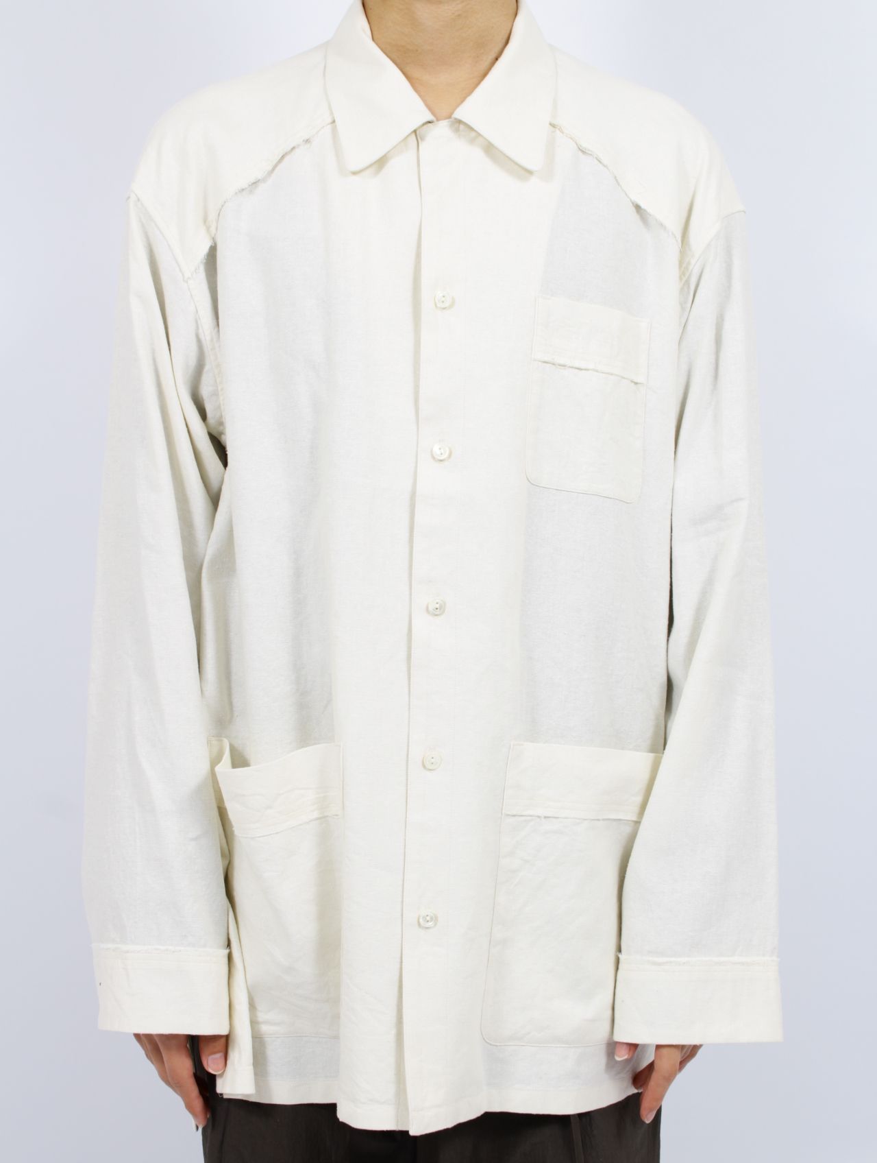 【25SS】シルクリネン パジャマ シャツ / SILK LINEN PAJAMA SHIRT.13 / オフホワイト