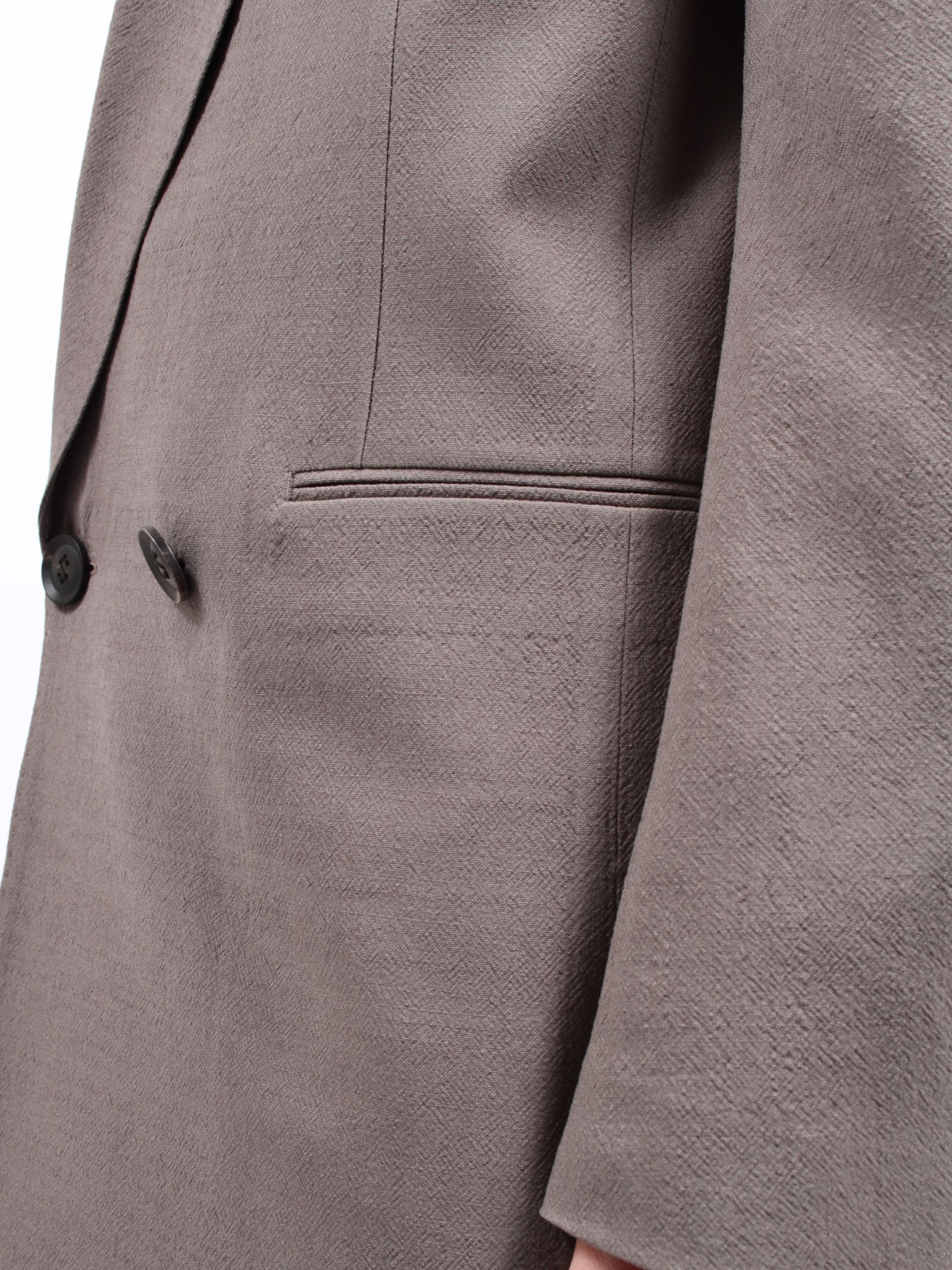 【25SS】インターライニング ポケット 2B ダブルジャケット / INTERLINING POCKET 2B DOUBLE BREASTED JACKET / グレー
