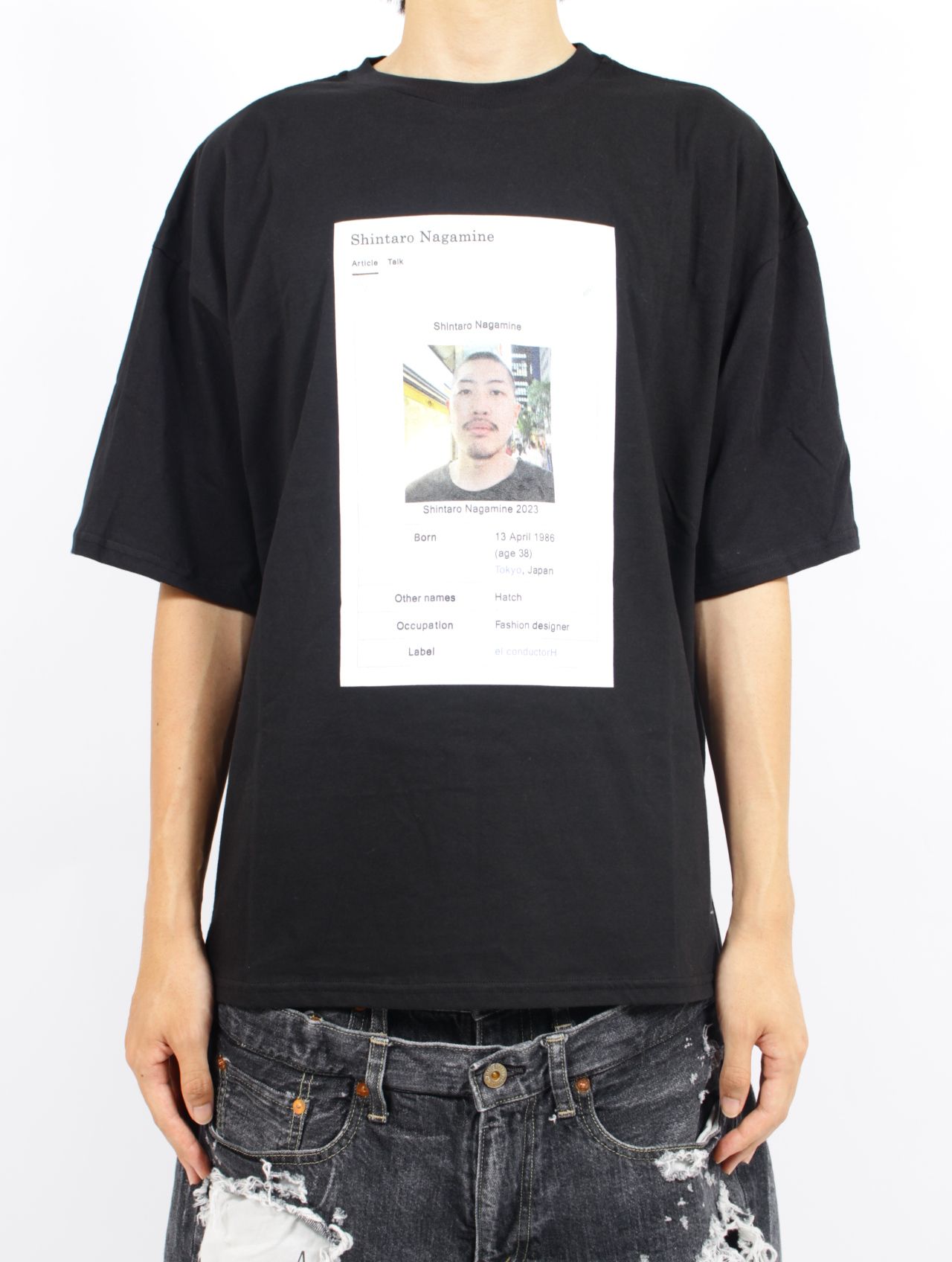 【25AW】ナガミネ ウィキ デザイナー フォト プリント 半袖 Tシャツ / NAGAMINE WIKI T-SHIRT / ブラック