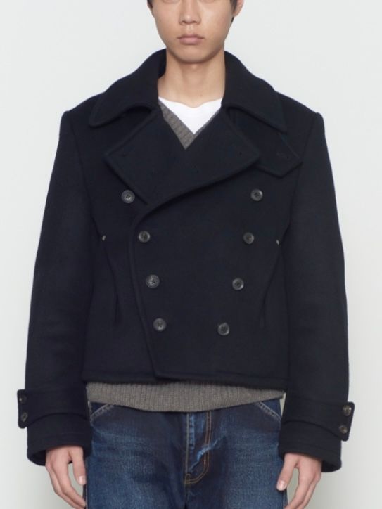 【26AW】ショート ペア コート ピーコート / SHORT PEA COAT / ブラック