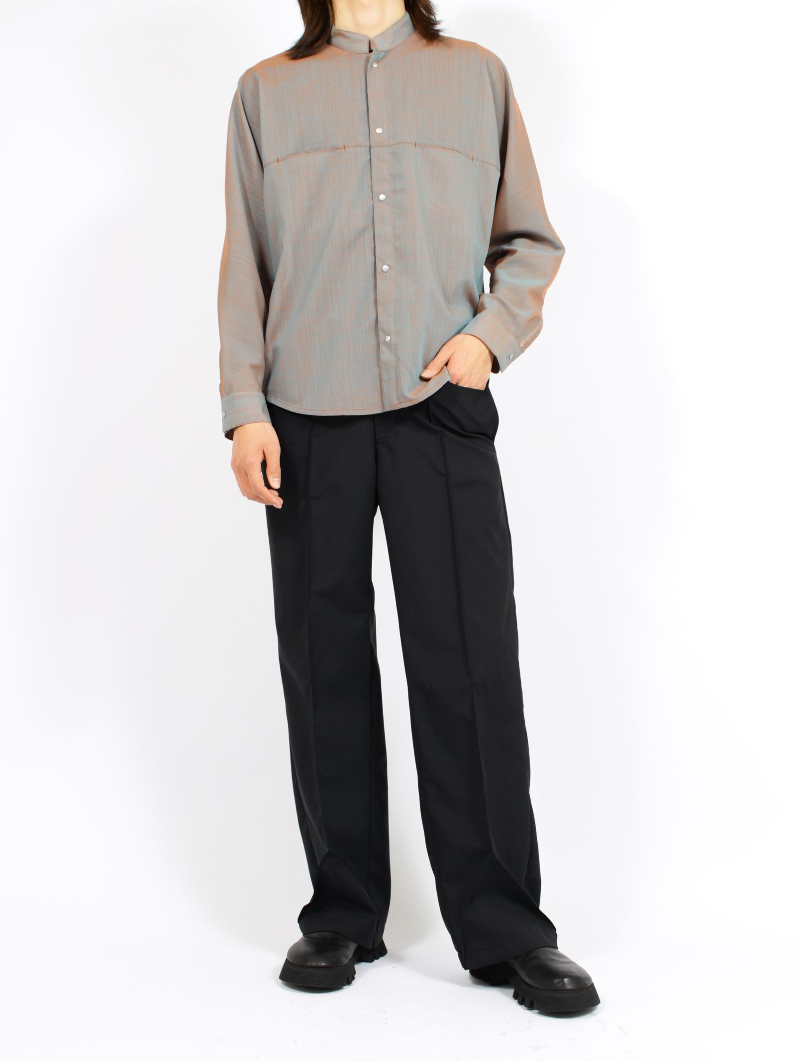 【26SS】シャンブレー マッキーノ シャツ / CHAMBRAY MACKINAW SHIRTS / オレンジグレー