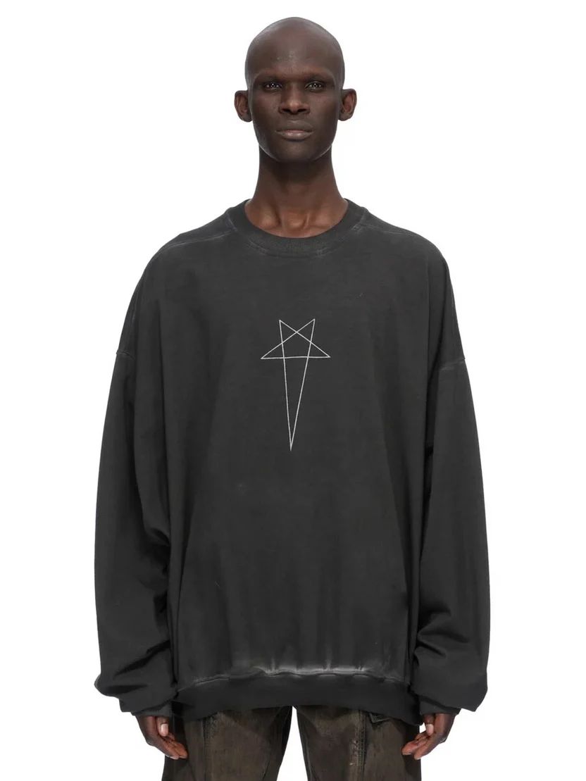【26AW】ハン クルーネック 長袖 スウェット カットソー / HUN CREWNECK / フェードブラック / シルバー
