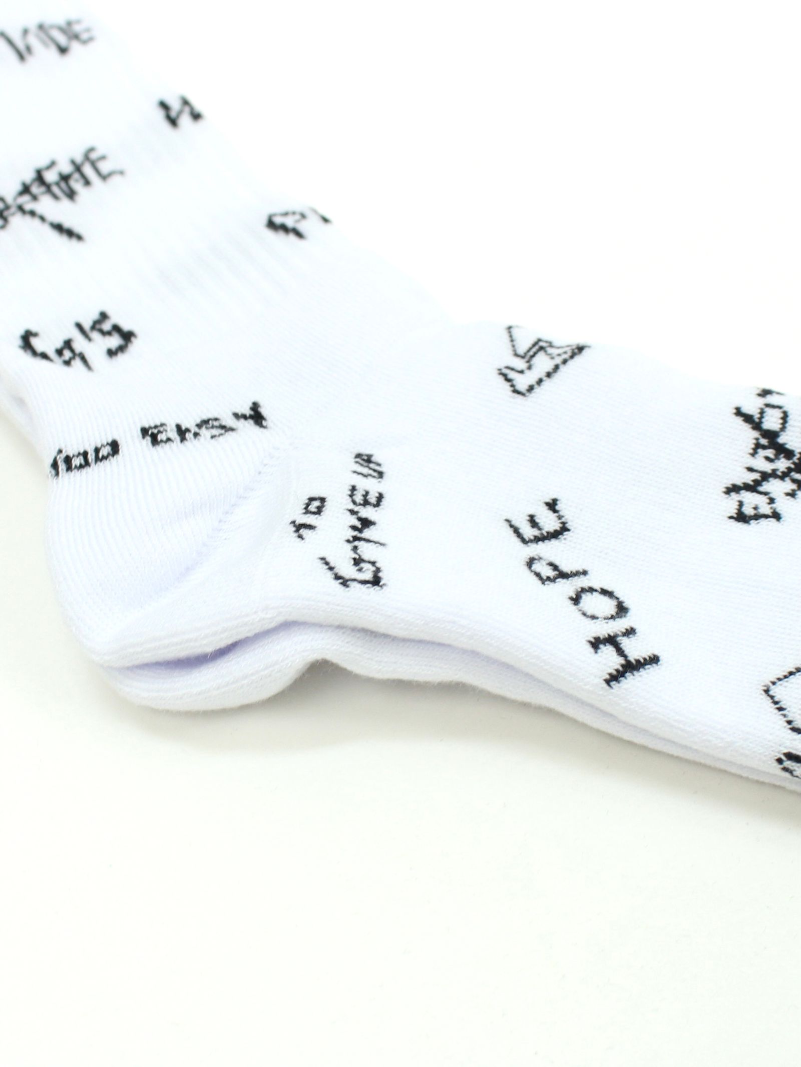 総柄ロゴ ソックス / MANIFESTO ALLOVER SOCKS / ホワイト × ブラック