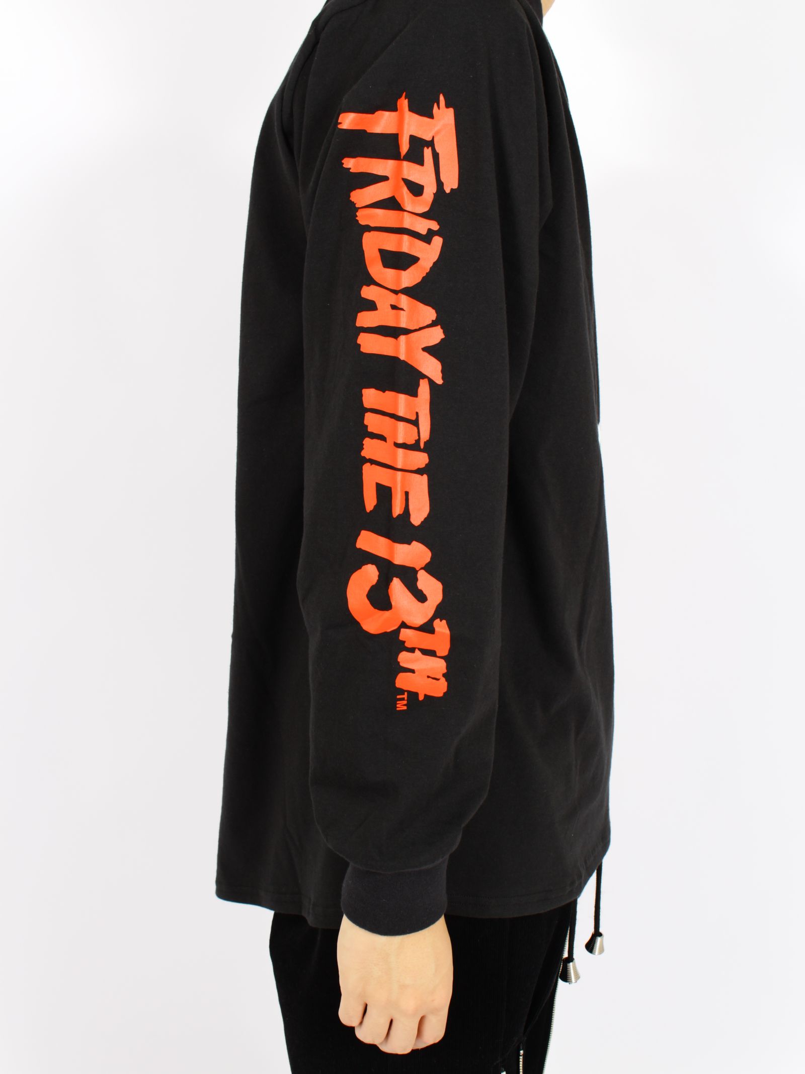 【 13日の金曜日 コラボ 】ポスター ビジュアル ロングスリーブ Tシャツ 長袖 カットソー/ xFRIDAY THE 13TH POSTER VISUAL L/S T-SHIRT / ブラック