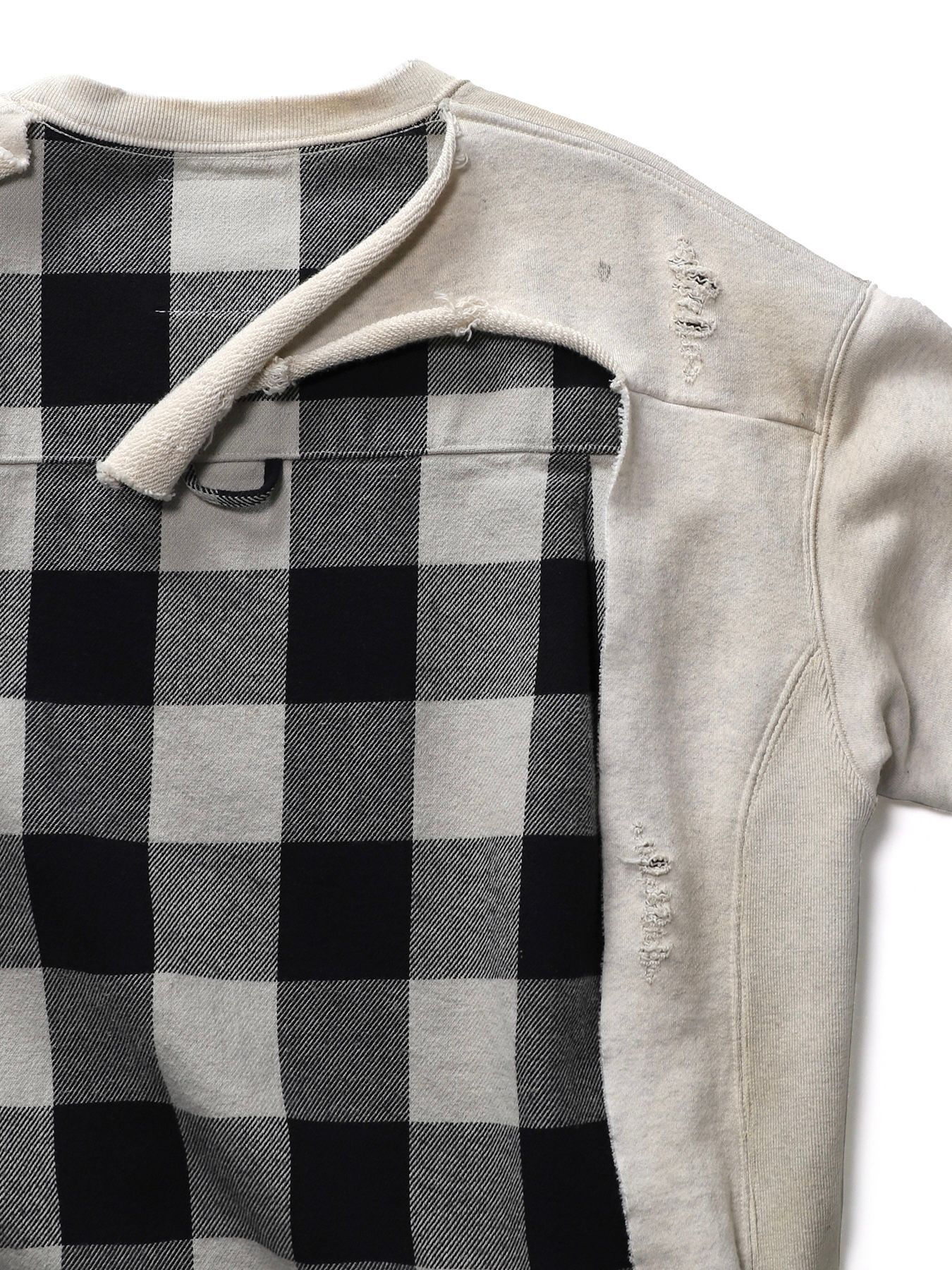Maison MIHARA YASUHIRO - ドッキング チェックシャツ スウェット / Shirt Combined Pullover /  ブラック | STORY