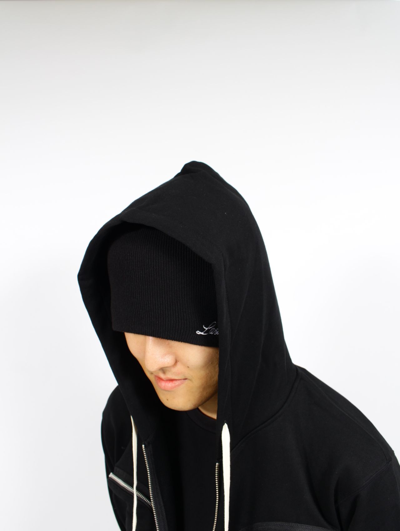 【25SS】ヒドゥン ジップアップ フーディー ジップパーカー / HIDDEN ZIP UP HOODIE / ブラック