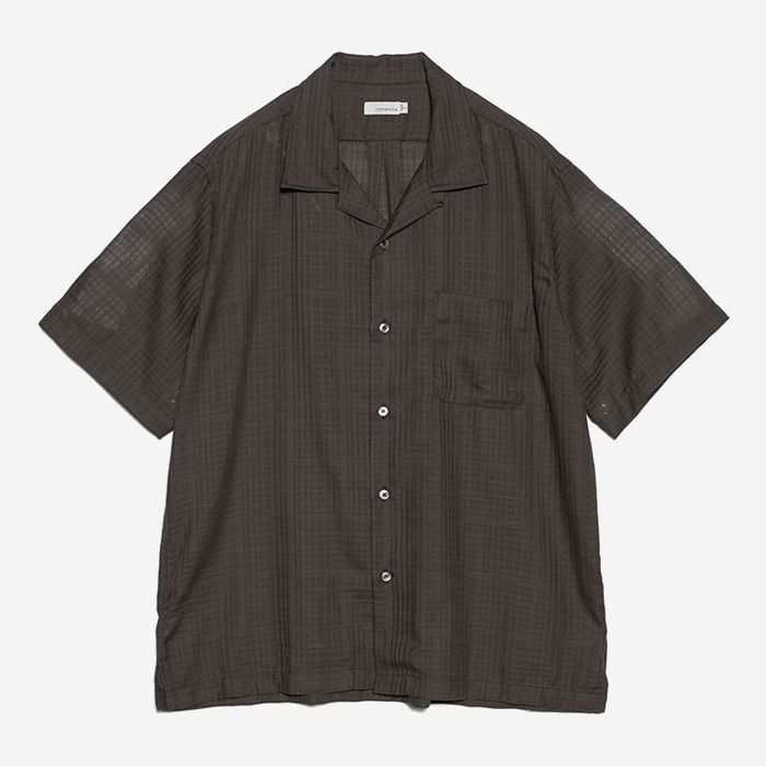 Open Collar Panama S/S Shirt / CH(Charcoal)