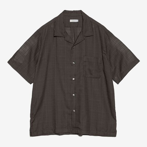 Open Collar Panama S/S Shirt / CH(Charcoal)