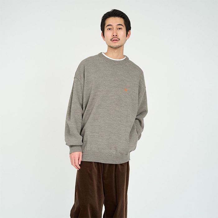 THERMAL JERSEY CREW NECK KNIT / GRAY
