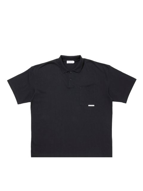 Open End Yarn Error Fit S/S Polo / BLACK /  ポロシャツ