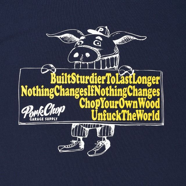 SLOGAN L/S TEE / NAVY / プリントロンティー