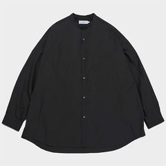 Broad L/S Oversized Band Collar Shirt / BLACK