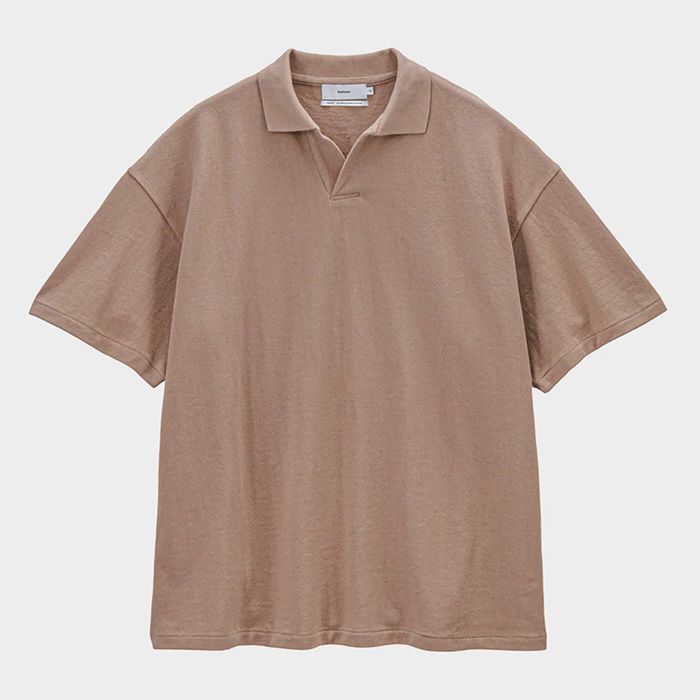 Cotton Pique Jersey S/S Skipper Polo / Taupe