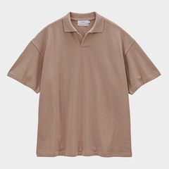 Cotton Pique Jersey S/S Skipper Polo / Taupe