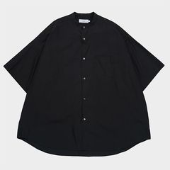 Broad S/S Oversized Band Collar Shirt / BLACK
