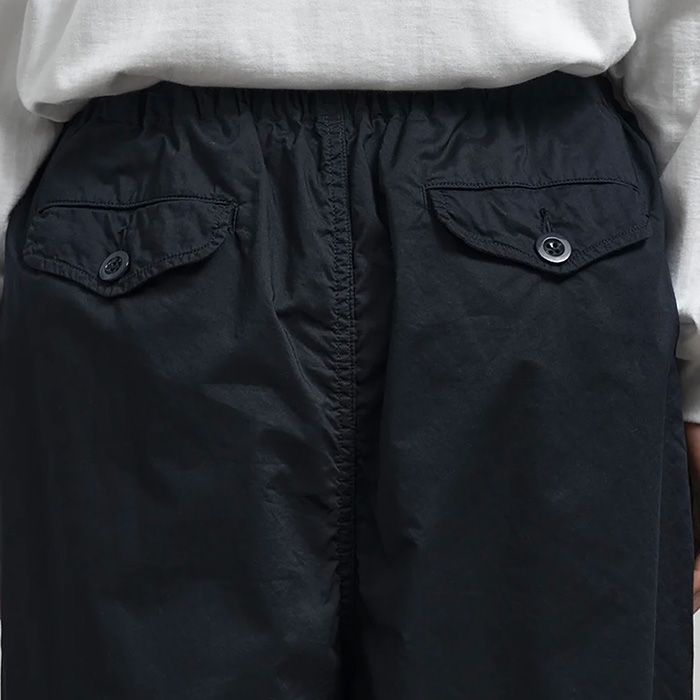 Garment Dyed Typewritter Parachute Pants / Black