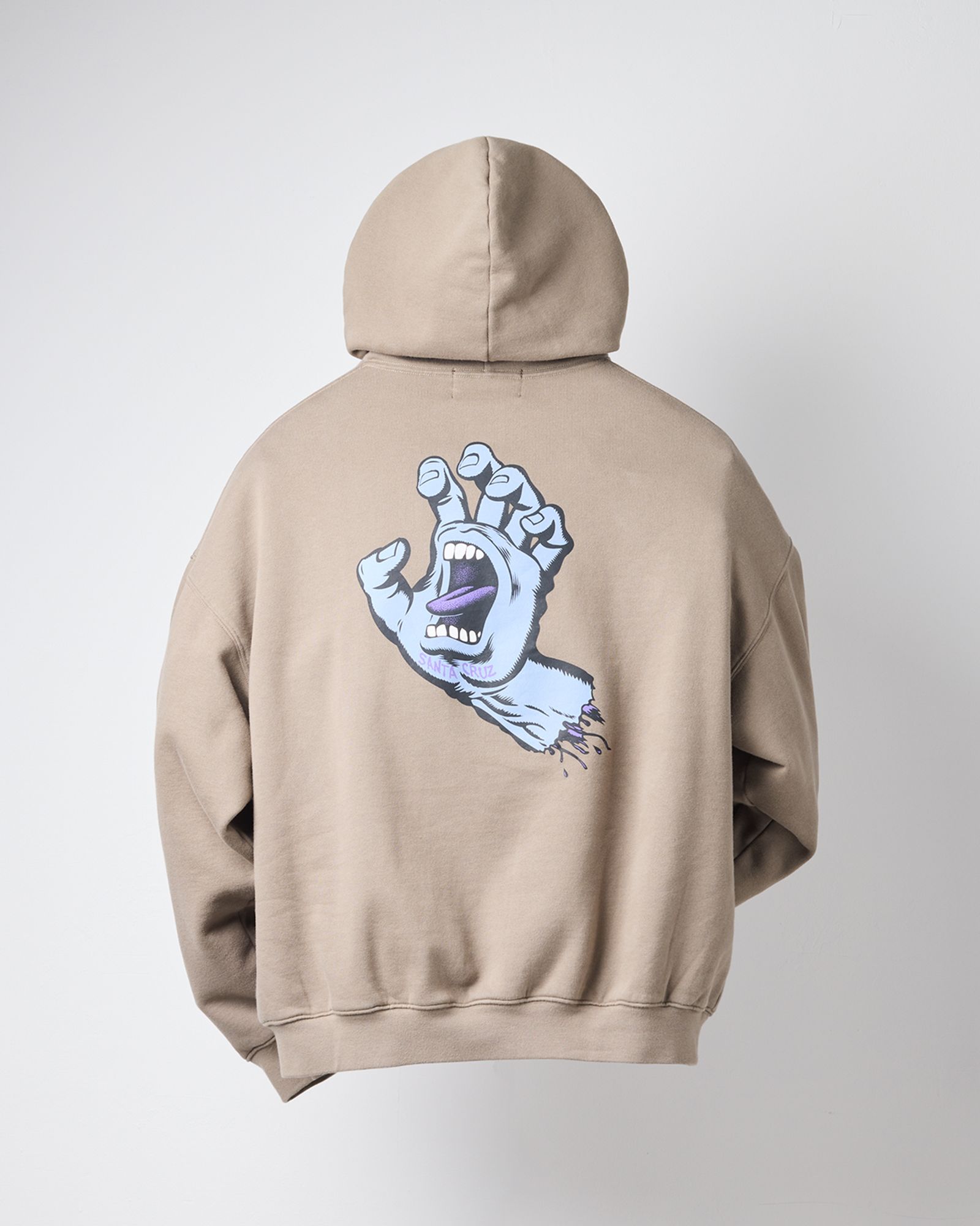 SANTA CRUZ / SCREAMING HAND HOODIE / Taupe Grey
