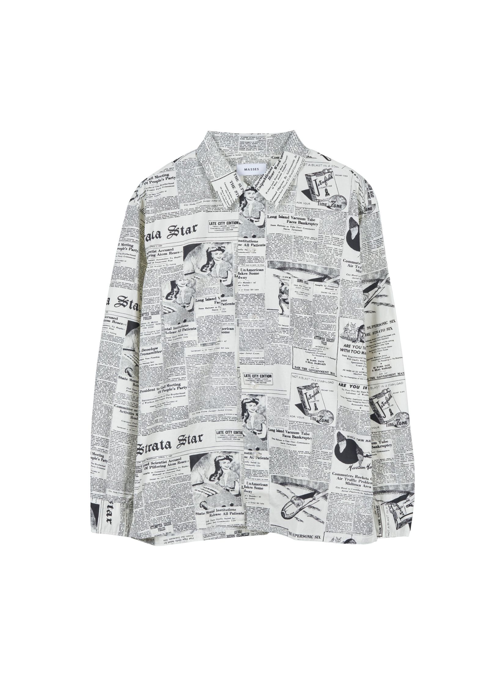 NEWS PAPER SHIRT / WHITE