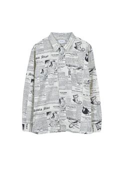 NEWS PAPER SHIRT / WHITE