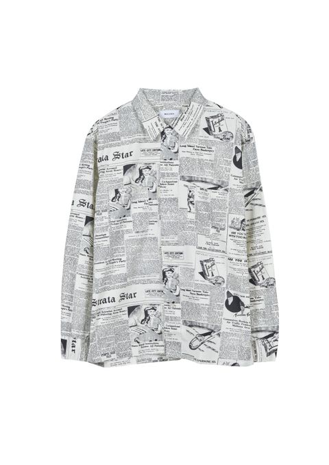 NEWS PAPER SHIRT / WHITE