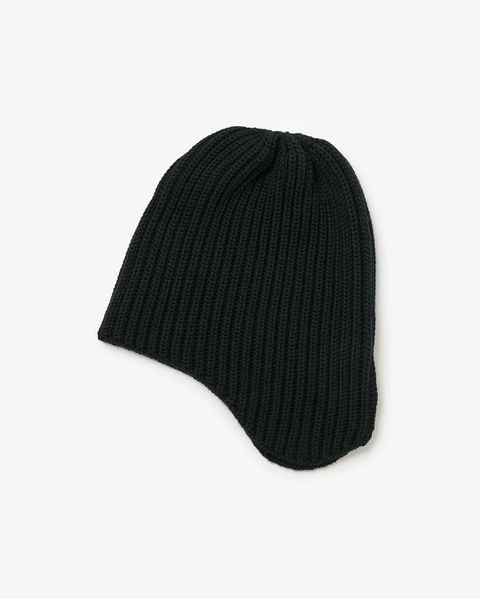HIKER EAR FLAP BEANIE WOOL YARN / BLACK
