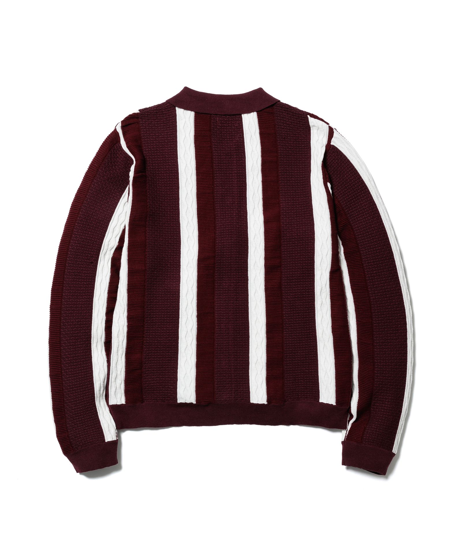 L/S STRIPE CARDIGAN / BURGUNDY / ストライプカーディガン / FS1956