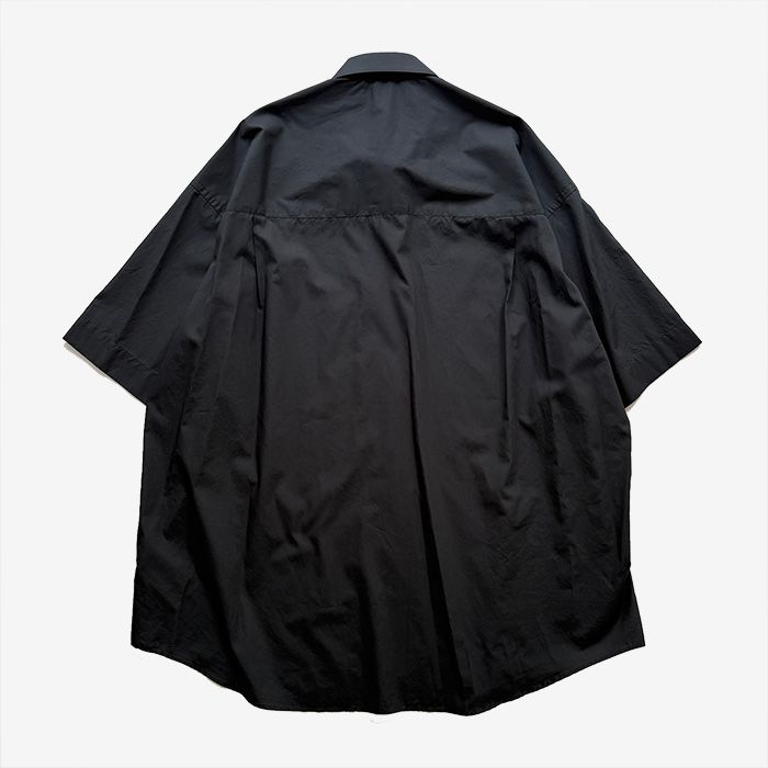 Broad S/S Oversized Regular Collar Shirt / Black