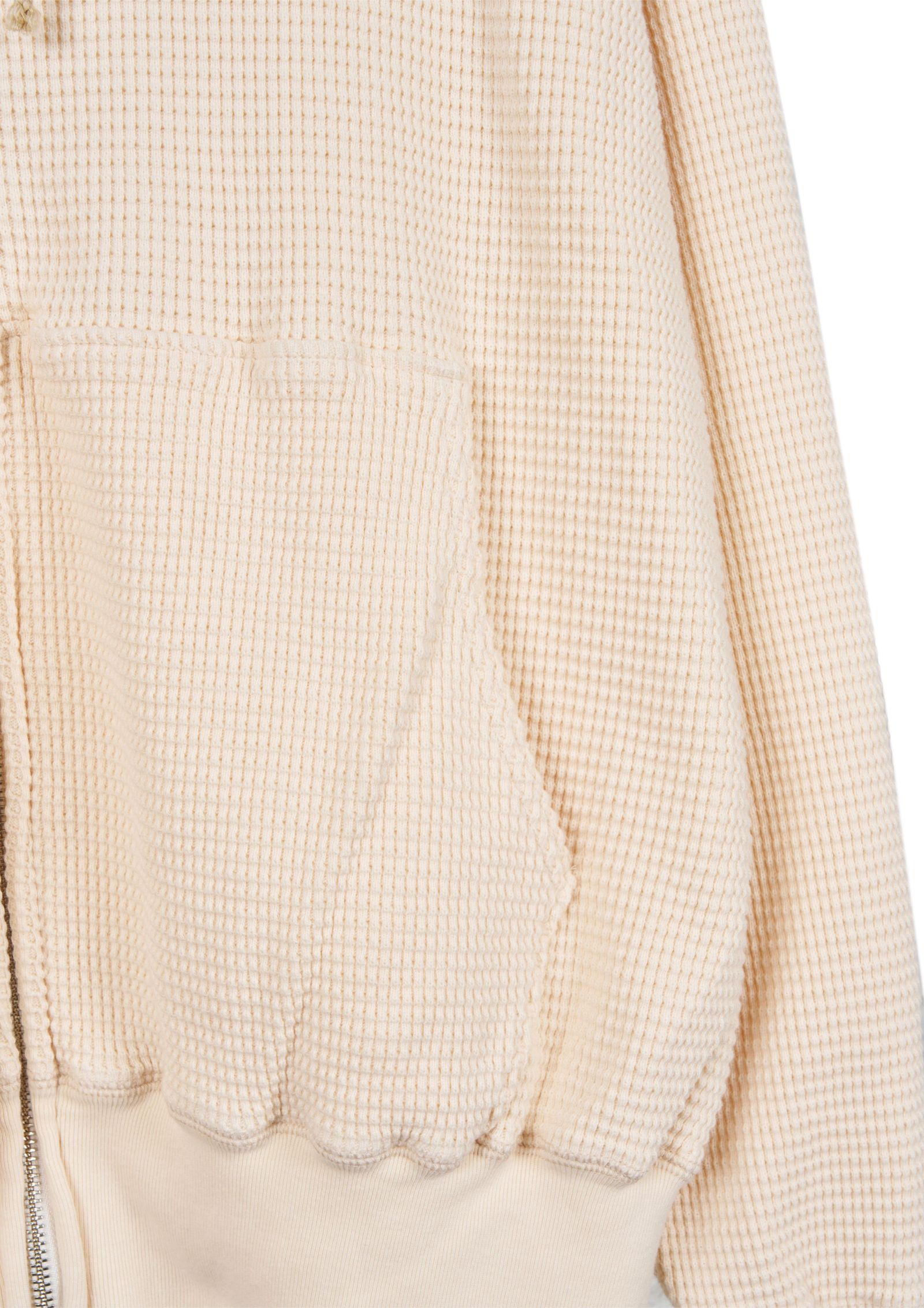WAFFLE SWEAT HOODED ZIP / NATURAL