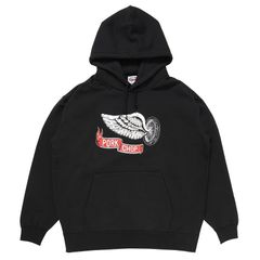 FLYING WHEEL P HOODED / BLACK / マシスコラボレーションパーカー
