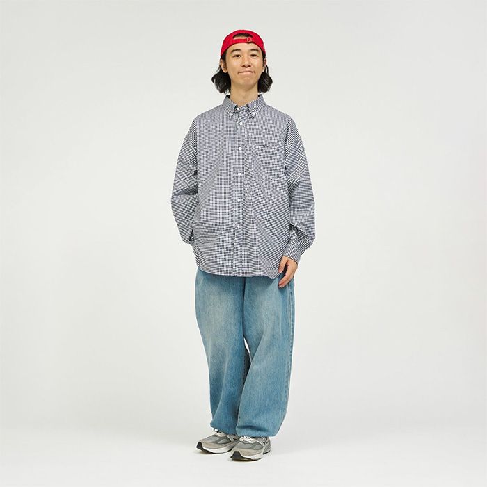 DRY OXFORD CORPORATE L/S B.D SHIRT / NAVY PLAID