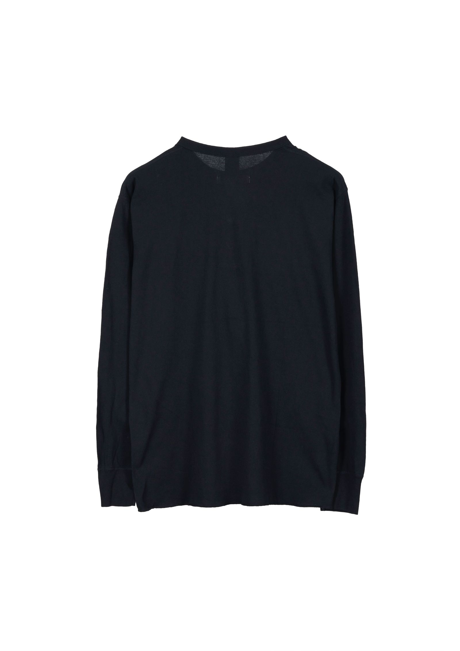 HEALTHKNIT HENRY NECK L/S / BLACK&NATURAL / 2パックロングスリーブティー