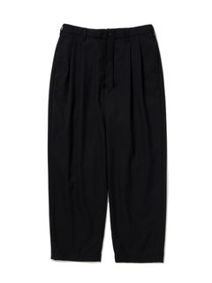T/W Saxony 2 Tuck Wide Easy Trousers / BLACK /  2タックイージーパンツ / CTE-25A107