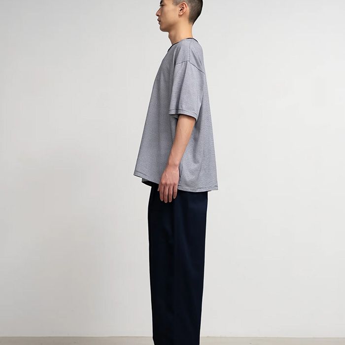 Graphpaper - Narrow Border S/S Tee / NAVY × WHITE | Stripe