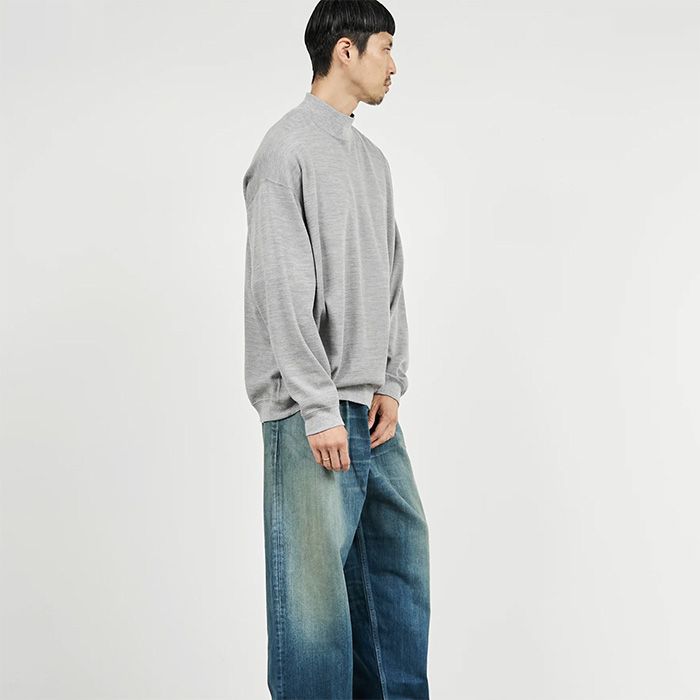 Wool Honeycomb Mock Neck Thermal  / H.GRAY