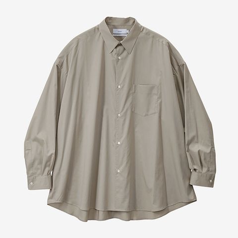 Silicon Poplin Oversized Regular Collar Shirt  / GREGE