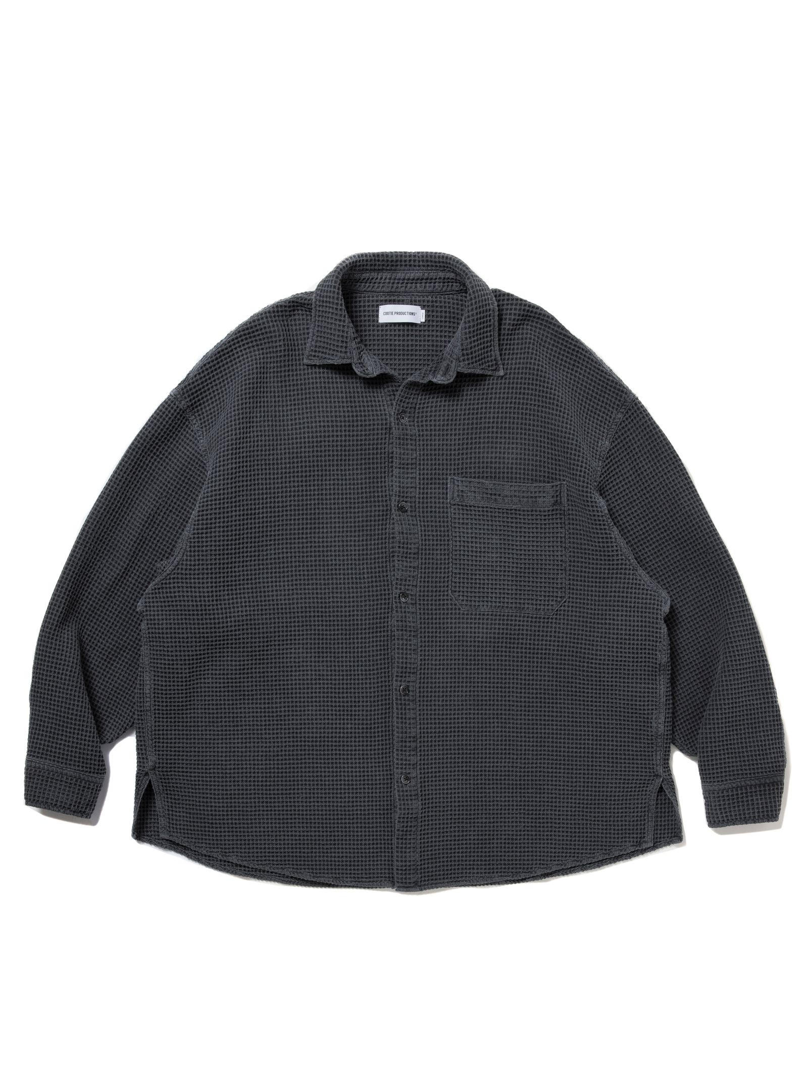 Pigment Dyed Waffle L/S Shirt / BLACK / ワッフルシャツ / CTE-25A406