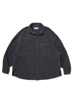 Pigment Dyed Waffle L/S Shirt / BLACK / ワッフルシャツ / CTE-25A406