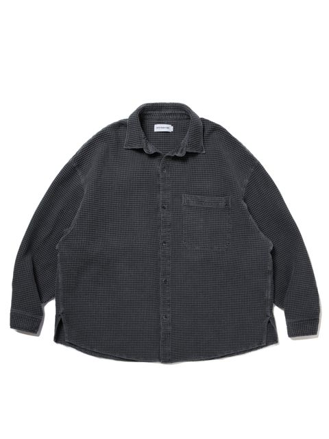 Pigment Dyed Waffle L/S Shirt / BLACK / ワッフルシャツ / CTE-25A406